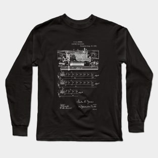 Electric Car Break Vintage Patent Hand Drawing Long Sleeve T-Shirt